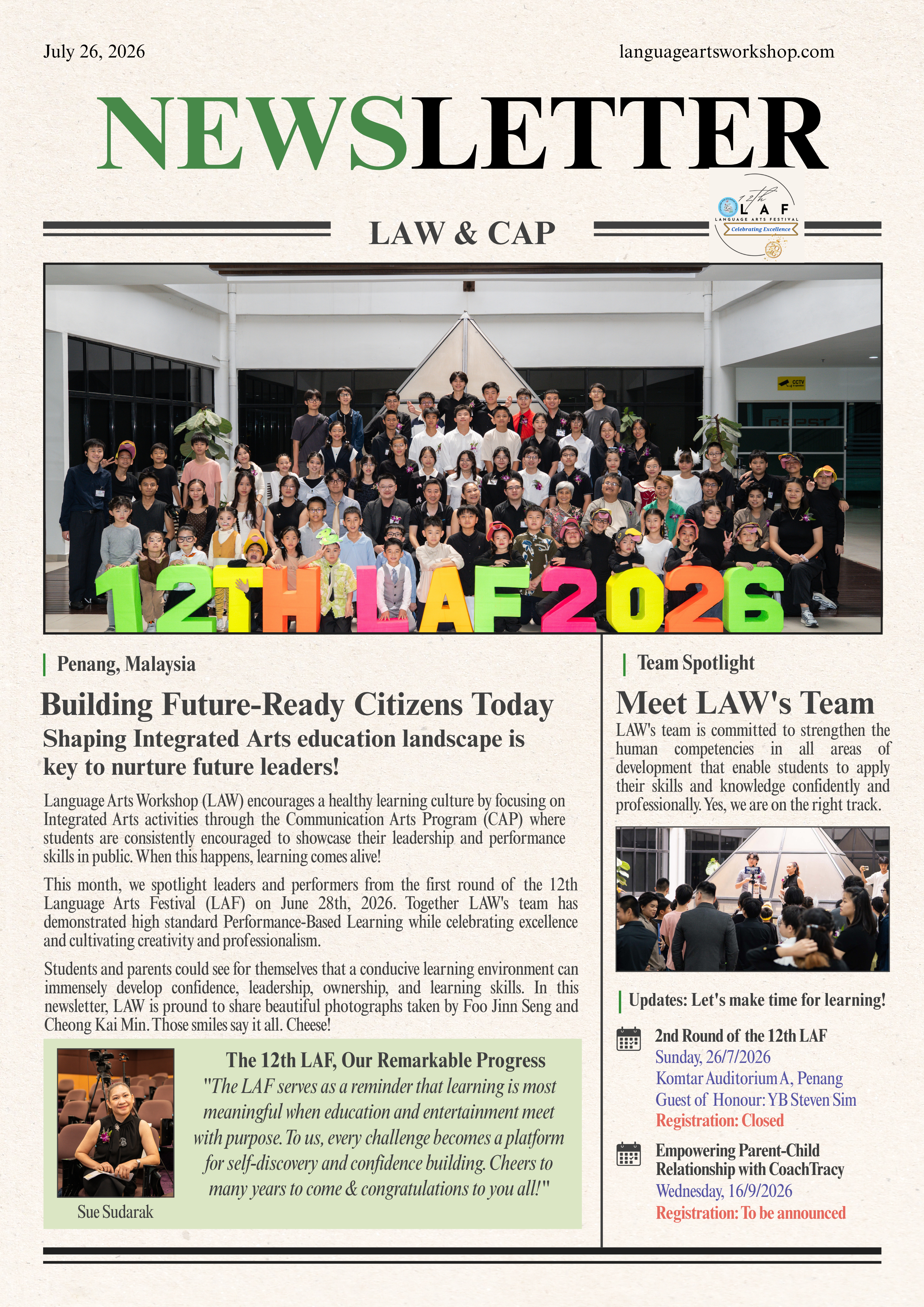 July Newsletter (12th LAF First Round)